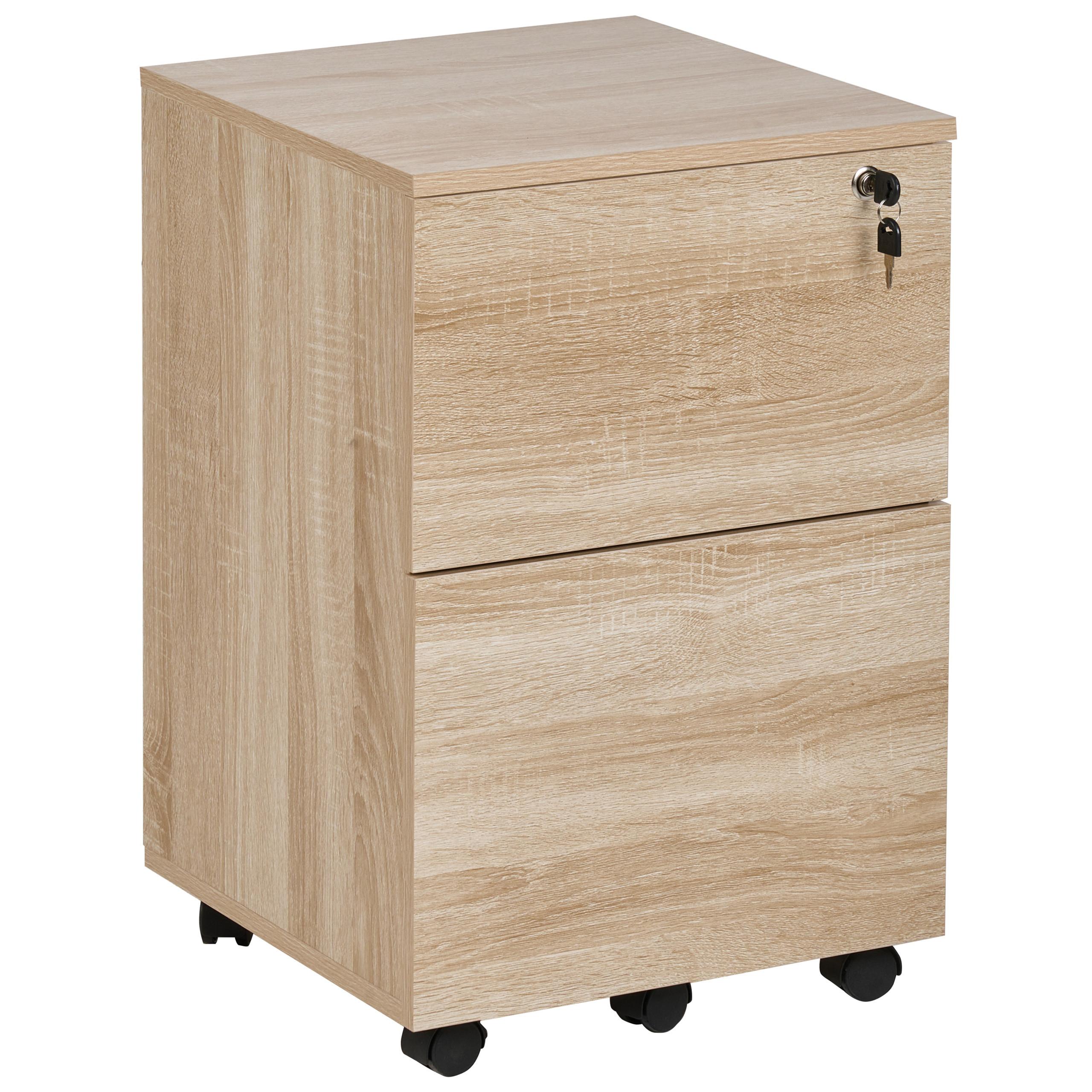 BÜROSCHRANK Hellbraun Johnson - Hellbraun/Schwarz, Holzwerkstoff (40/62/40cm) - Beliani