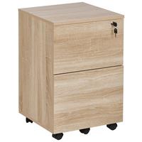 BÜROSCHRANK Hellbraun Johnson - Hellbraun/Schwarz, Holzwerkstoff (40/62/40cm) - Beliani