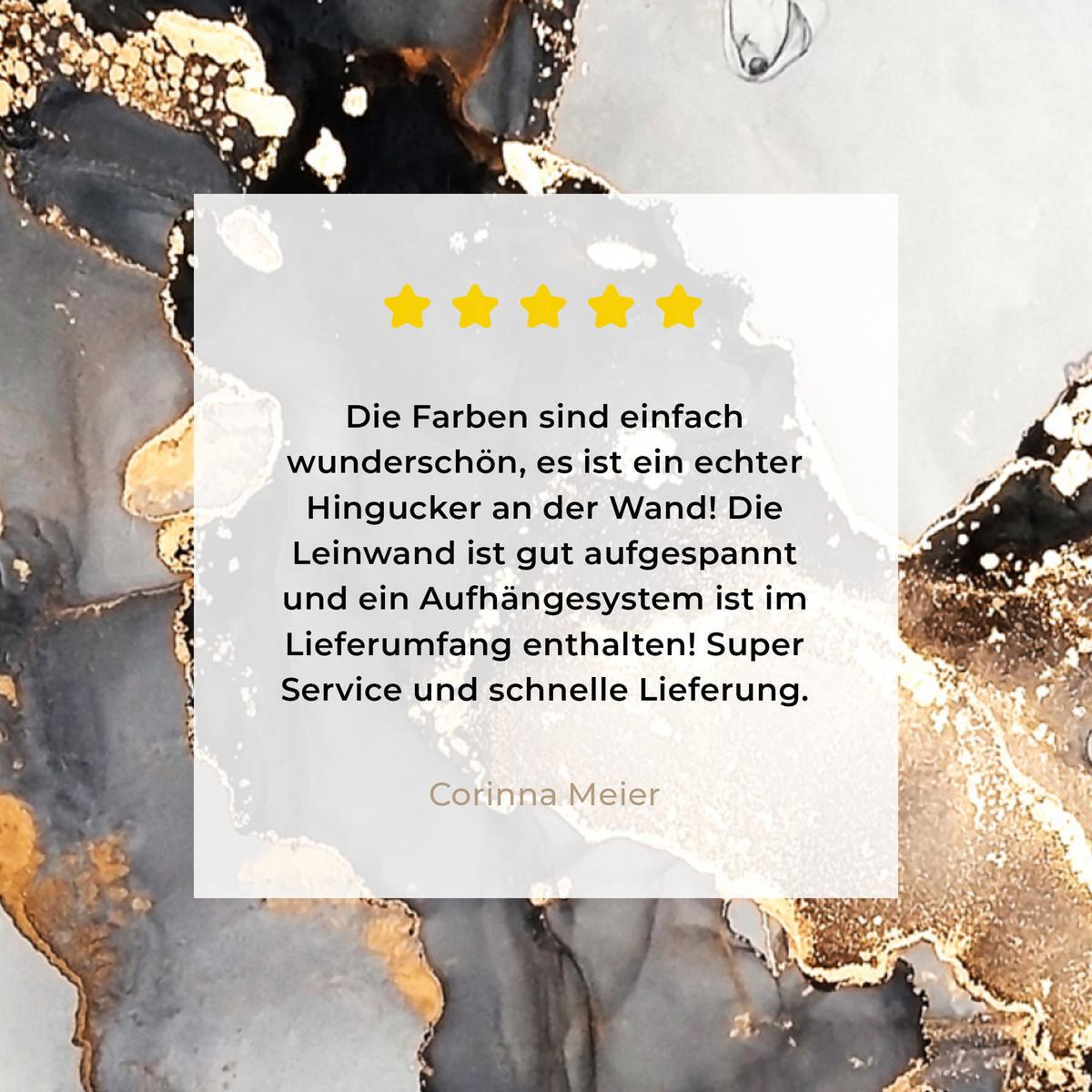 LEINWANDBILD Marmor - Schwarz - Weiß - Gold - Luxus - Abstrakt Deko Groß 90x90 cm - Goldfarben, Textil (90/90cm) - MuchoWow
