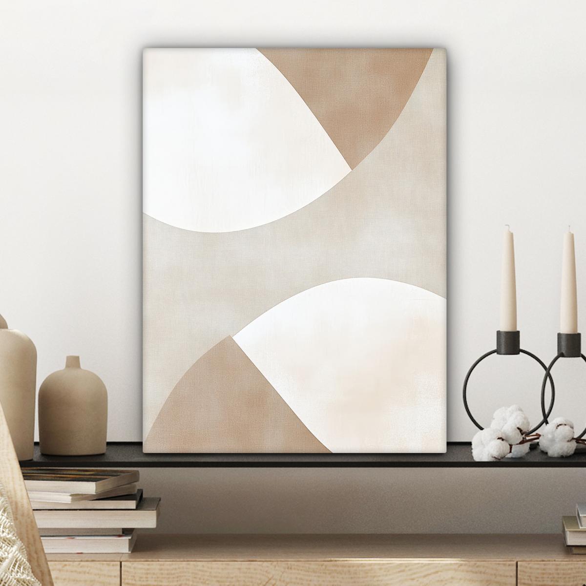 LEINWANDBILD Braun - Japandi - Abstrakt Room Decor 30x40 cm - Sandfarben, Textil (30/40cm) - MuchoWow