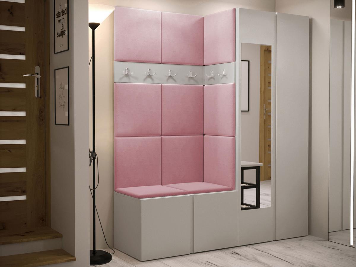 GARDEROBEN-SET Orion XII - Kaschmir/Rosa, Holzwerkstoff/Kunststoff (158/186/46cm) - MIRJAN24
