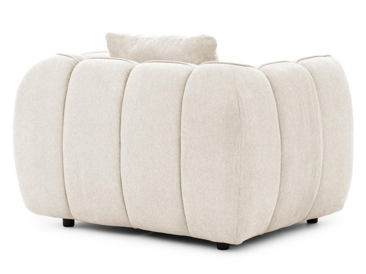 SESSEL Nubira in tief gesteppter Bubble-Optik aus weichem Hellbeige Strukturstoff im modernen Design - Beige/Schwarz, Holz/Kunststoff (115/69/89cm) - S-Style Möbel