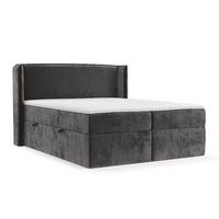 BOXBETT Viva 180/200 cm Anthrazit im Lotta Stoff - Anthrazit/Schwarz, Holz/Holzwerkstoff (180/200cm) - AltaBeds
