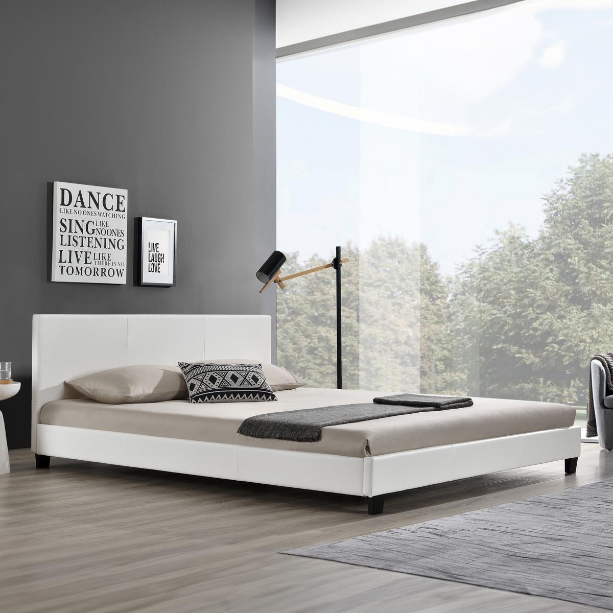 POLSTERBETT Albacete - Weiß, Textil (180/200cm) - Corium