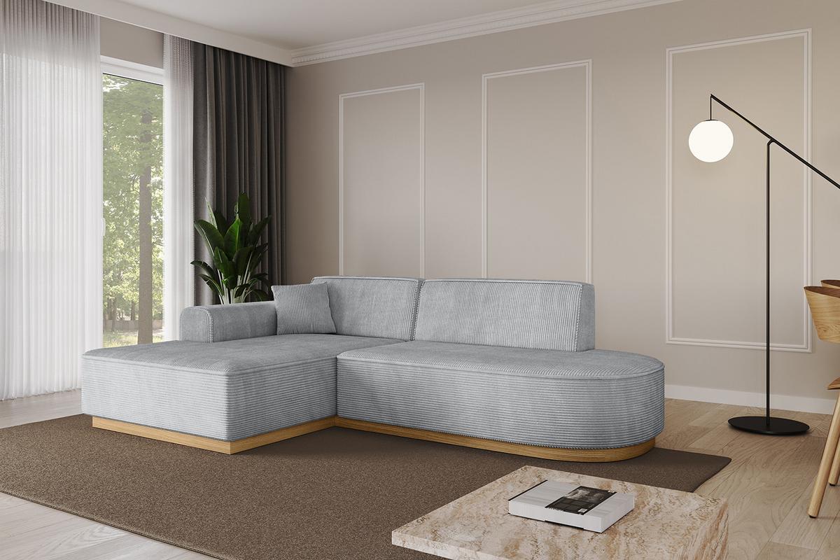 ECKSOFA Ottomane Links IREA-L1-v2 - 232x165x80 cm Grau - Grau, Holzwerkstoff/Textil (232/165cm) - ALTDECOR