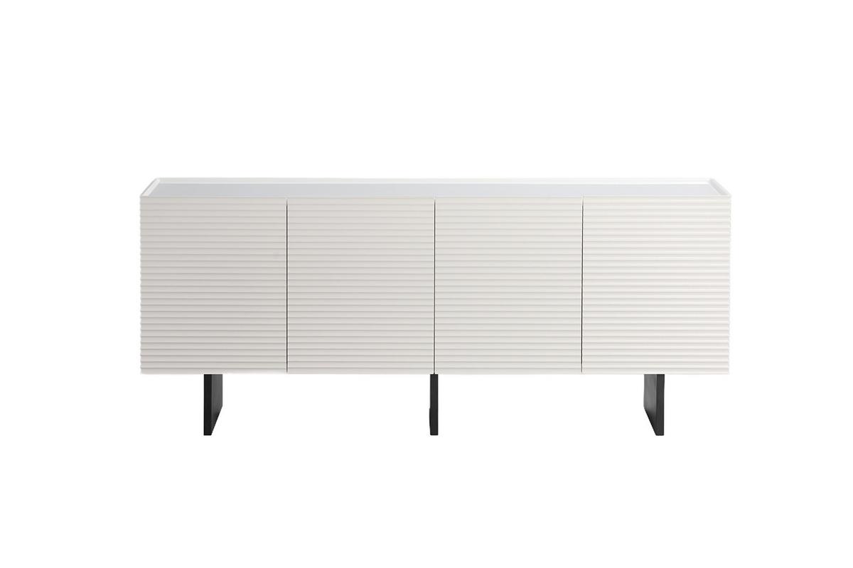 SIDEBOARD LYNN Weiß Holz - Schwarz/Weiß, Holzwerkstoff/Metall (180/75/40cm) - KAWOLA
