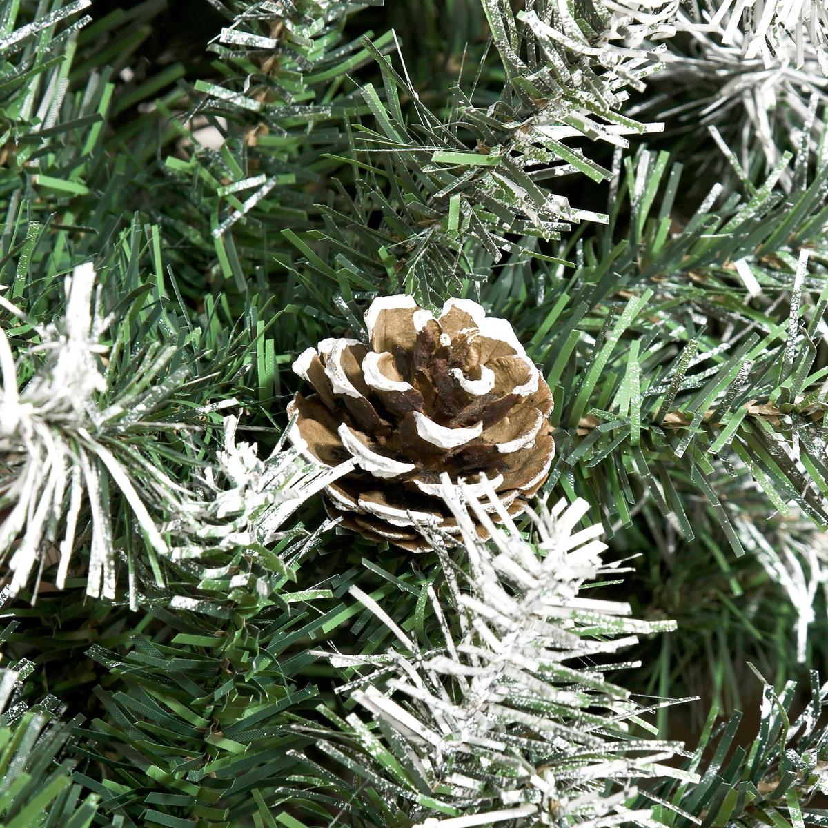KÜNSTLICHER Weihnachtsbaum, 180 cm Christbaum mit Kunstschnee, Indoor - Grün, Kunststoff (180cm) - HOMCOM