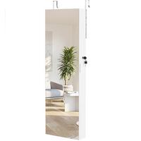 SCHMUCKSCHRANK Verspiegelter Weiß - Weiß, Holz (36/108/10cm) - COSTWAY