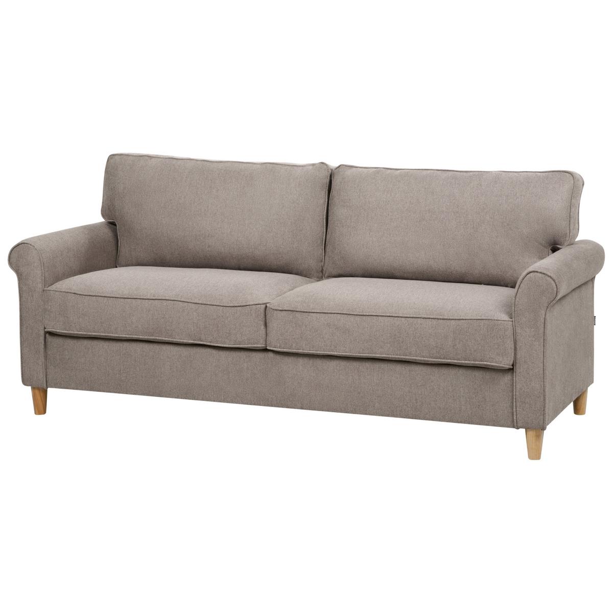 5-SITZER-SOFA SET Stoff hellbraun Ronneby - Hellbraun/Braun, Textil (78/78/190cm) - Beliani