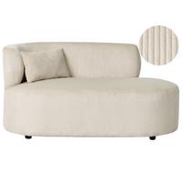 CHAISELONGUE-LINKSSEITIGE Cord Hellbeige Vanvey - Beige/Schwarz, Textil (147/73/78cm) - Beliani