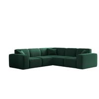 ECKSOFA Univ Celes Premium Opera Velvet - Grün, Holzwerkstoff/Textil (246/246cm) - Fun Möbel