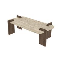 COUCHTISCH mit abgerundeten Kanten 120/60/35 cm - Eichefarben, Holzwerkstoff (8/60/35cm) - Calicosy