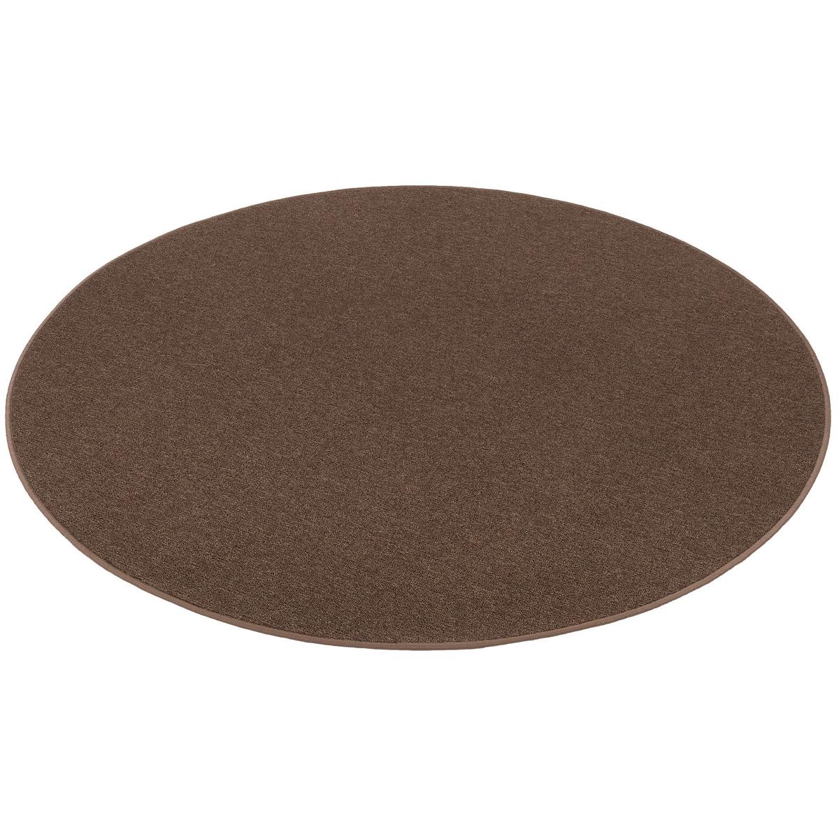 FEINSCHLINGEN VELOUR TEPPICH STRONG RUND - Braun, Textil (200/200cm) - Snapstyle