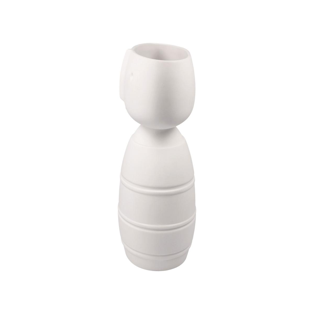 VASE "CARO" Studio 8 Vultus weiß 22 cm - Weiß, Keramik (22cm) - Goebel