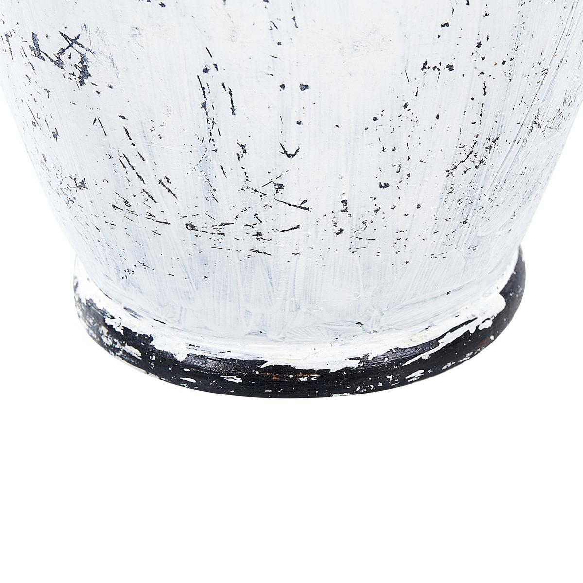 DEKOVASE Terrakotta schwarz Massalia - Schwarz, Stein (33cm) - Beliani