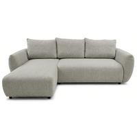 ECKSCHLAFSOFA Zordo GRAUBEIGER CHENILLE LINKS MIT ZWEI BETTKÄSTEN - Taupe/Schwarz, Kunststoff/Textil (256/170cm) - Selsey