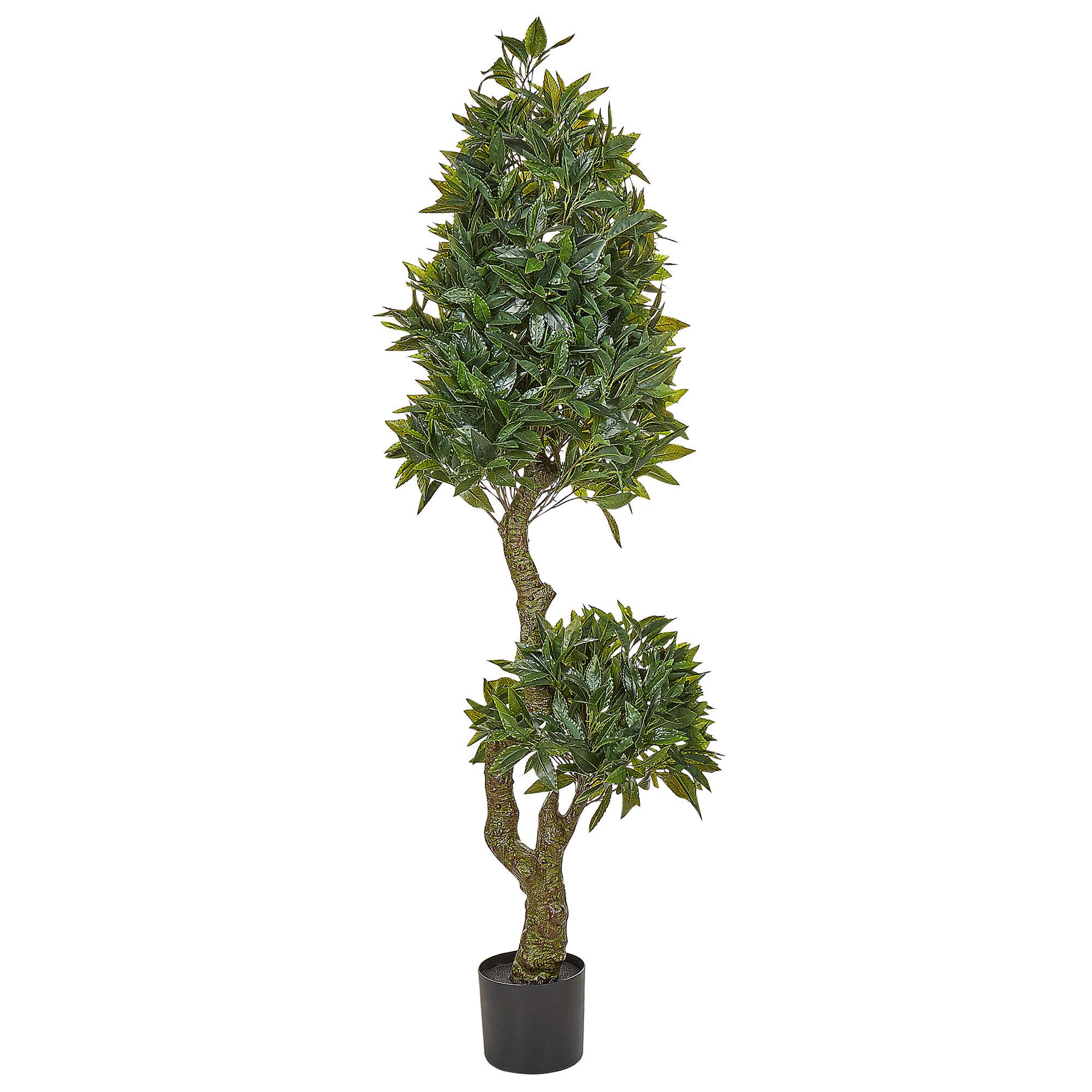 KUNSTPFLANZE im Blumentopf 160 cm Grün/Schwarz Laurele - Schwarz/Grün, Kunststoff (160cm) - Beliani