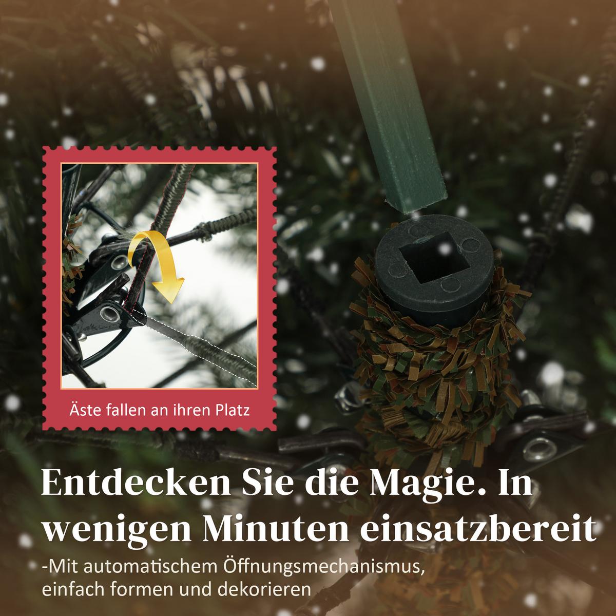 WEIHNACHTSBAUM künstlich 180cm Christbaum mit dichten Zweigen Metallständer - Grün, Kunststoff (180cm) - HOMCOM