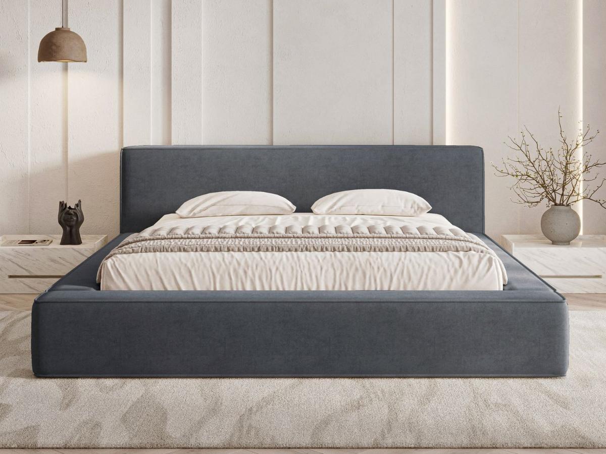 POLSTERBETT Mali 120x200 Dunkelgrau - Dunkelgrau, Textil (120/200cm) - Graingold