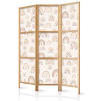 PARAVENT Japanischer 3-tlg 135x172 cm Bunte Regenb gen - Multicolor, Holz/Textil (135/172/3cm) - Muralo