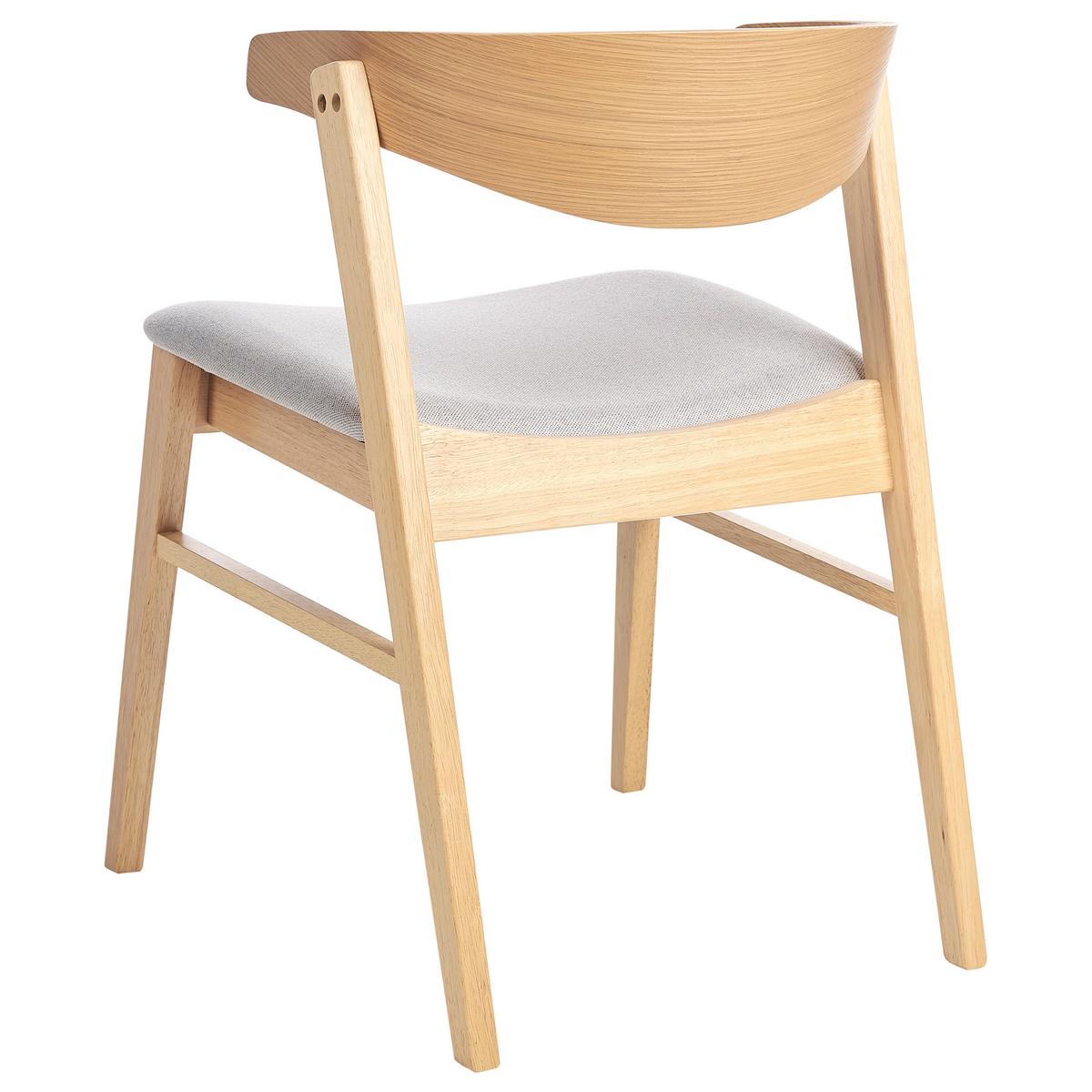 ESSZIMMERSTUHL 2er Set Stoff Hellbraun/Grau Lilly - Braun/Grau, Holz/Textil (49/73/59cm) - Beliani