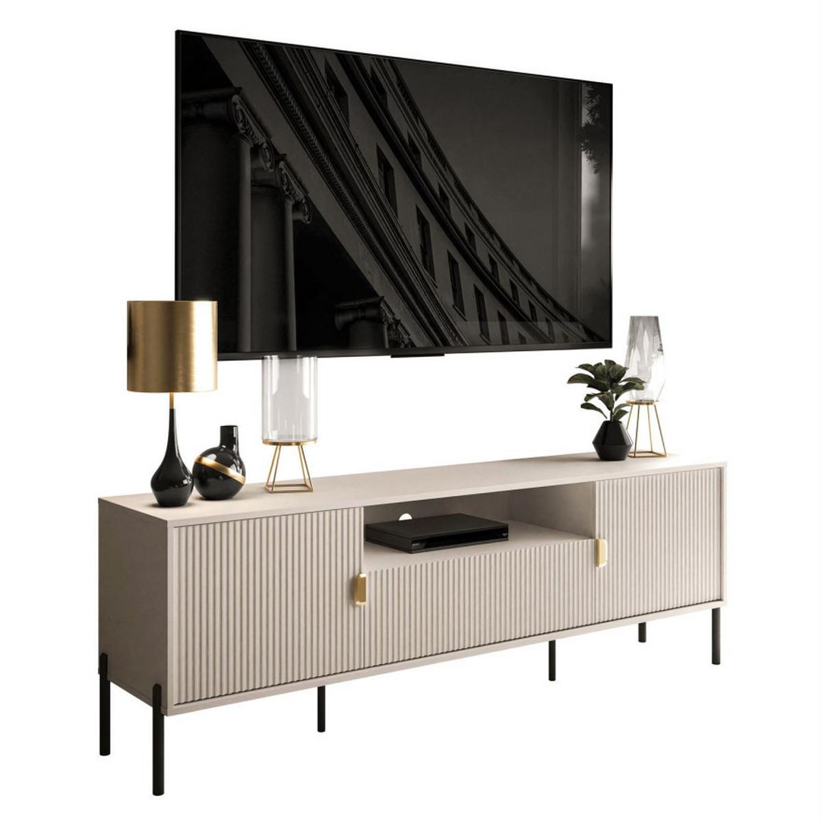 TV Rack DALIA 180 cm - Kaschmir/Goldfarben, Holzwerkstoff (179/58/40cm) - Lookway