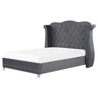 POLSTERBETT 160/200cm Grau Ayette - Grau, Textil (160/200cm) - Beliani