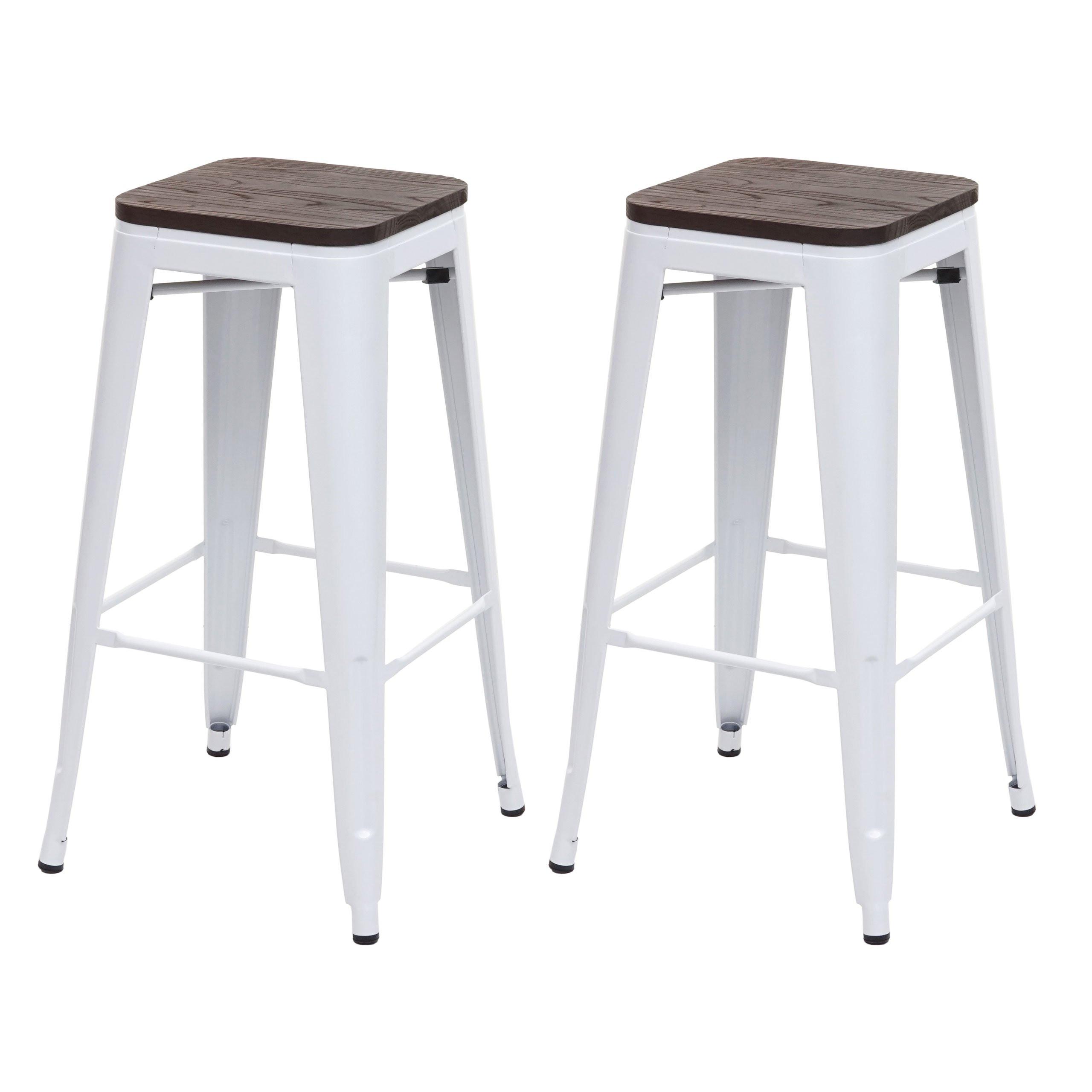 BARHOCKER Weiß 2er-Set - Weiß, Holz (42/76/42cm) - MCW