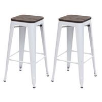 BARHOCKER Weiß 2er-Set - Weiß, Holz (42/76/42cm) - MCW