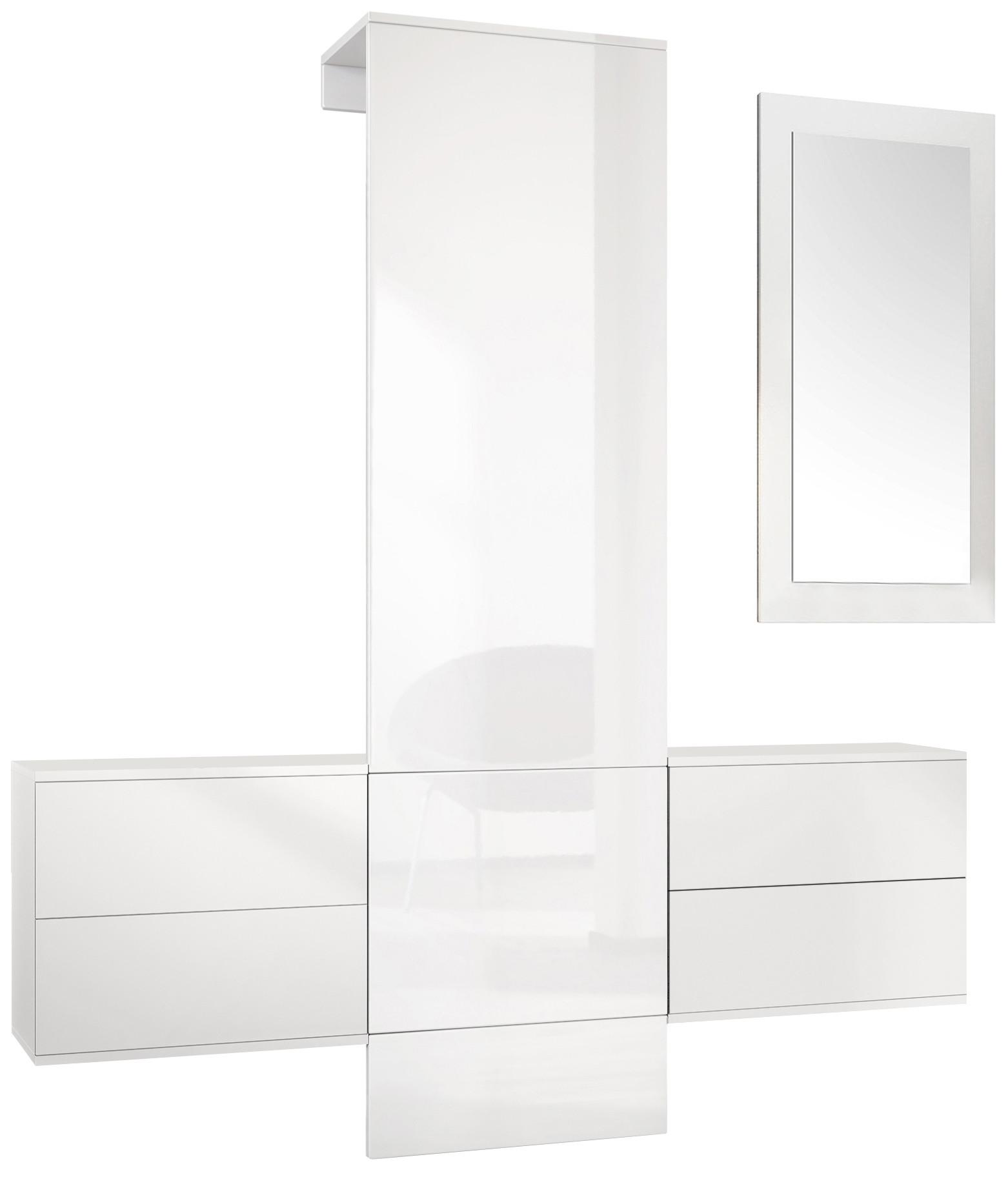 GARDEROBE Carlton Paneel in Weiß Hochglanz - Weiß Hochglanz, Holzwerkstoff (157/193/35cm) - Vladon