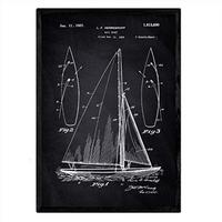 POSTER Segelschiff Patent A3 Rahmenlos - Klar/Schwarz, Papier (29.7/5/42cm) - Nacnic