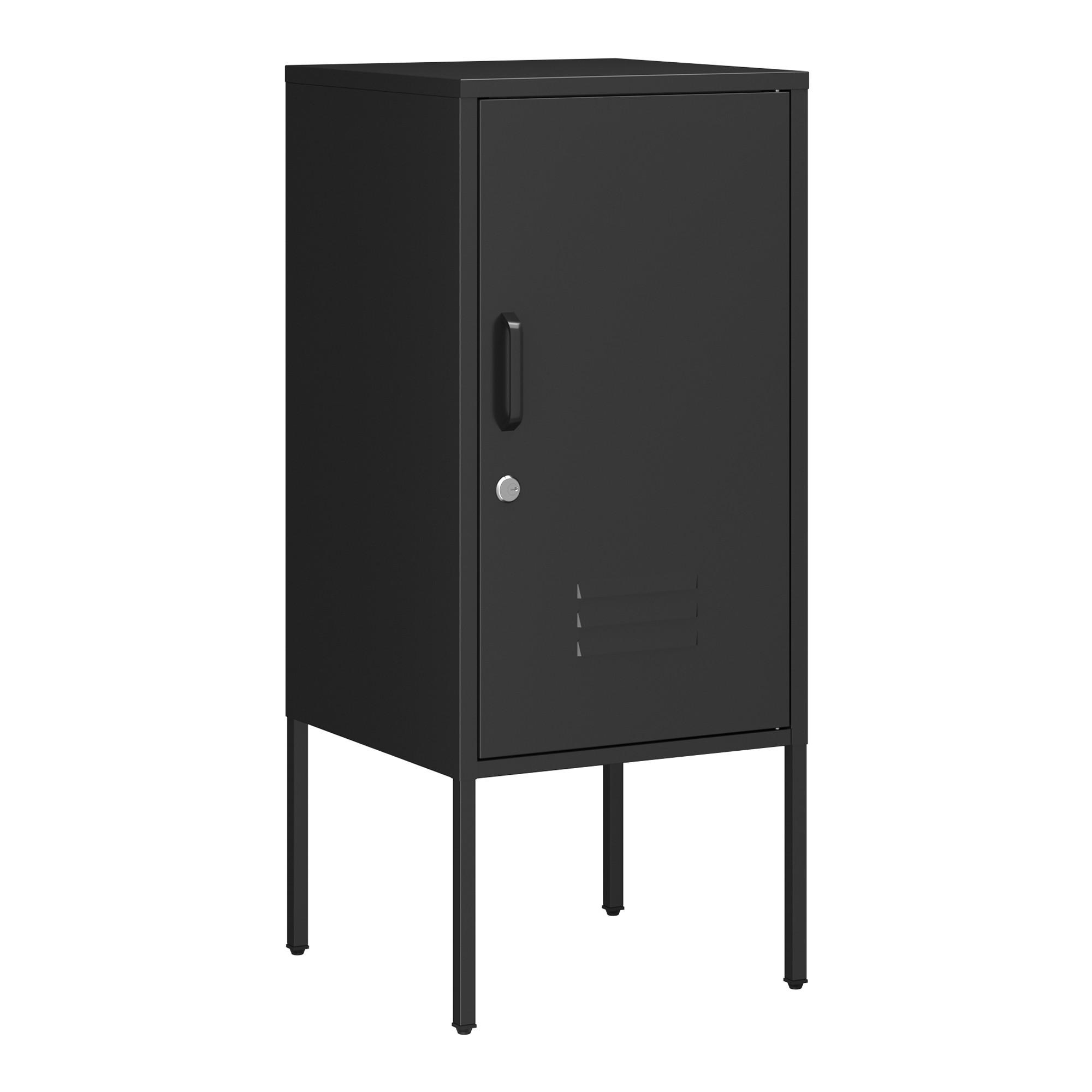 NACHTSCHRANK Hausjärvi - Schwarz, Metall (35/82/35cm) - [en.casa]