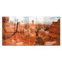 WANDUHR aus Glas 60x30 cm - Bryce Canyon - Orange, Glas (60/30/0.4cm) - TULUP