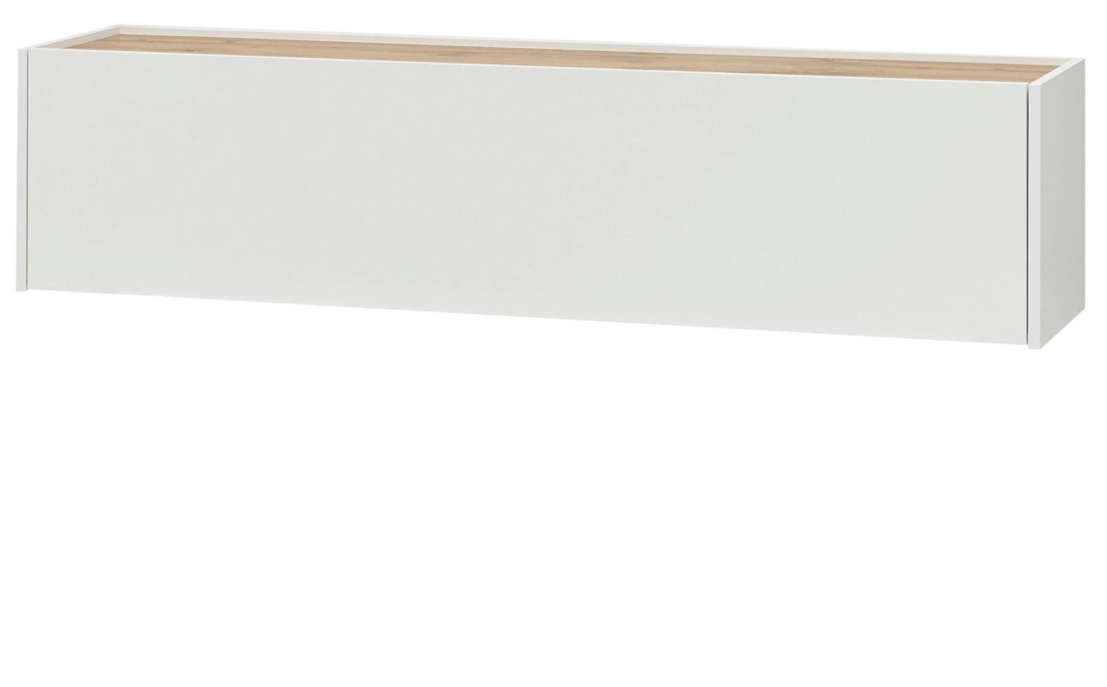 TV-LOWBOARD weiß, Eiche Wotan 150 cm, TV-Unterteil hängend - Eiche Wotan/Weiß, Holz/Holzwerkstoff (150/35/30cm) - Furn.Design