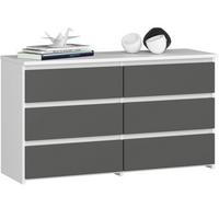 KOMMODE Weiß, Graphit Grau 57/100/35 - Weiß, Holzwerkstoff (100/57/35cm) - RAUMHIRSCH FURNITURE