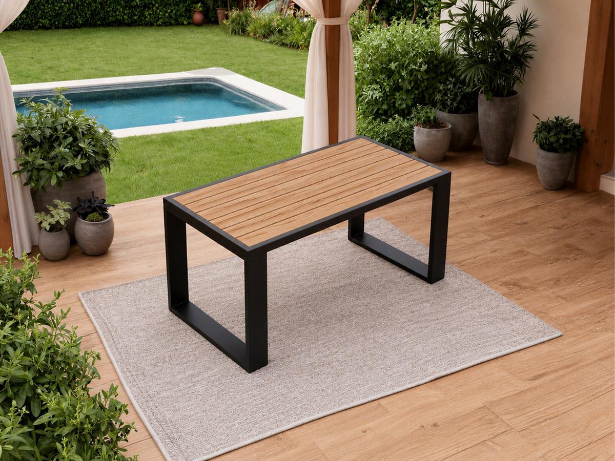 GARTENBEISTELLTISCH Elba - Schwarz - Schwarz, Metall (65/122/55cm) - MKS