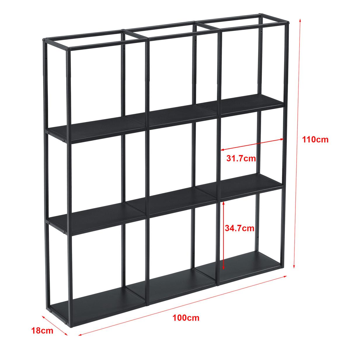 WANDREGAL Jelsa - Schwarz, Metall (100/110/18cm) - [en.casa]