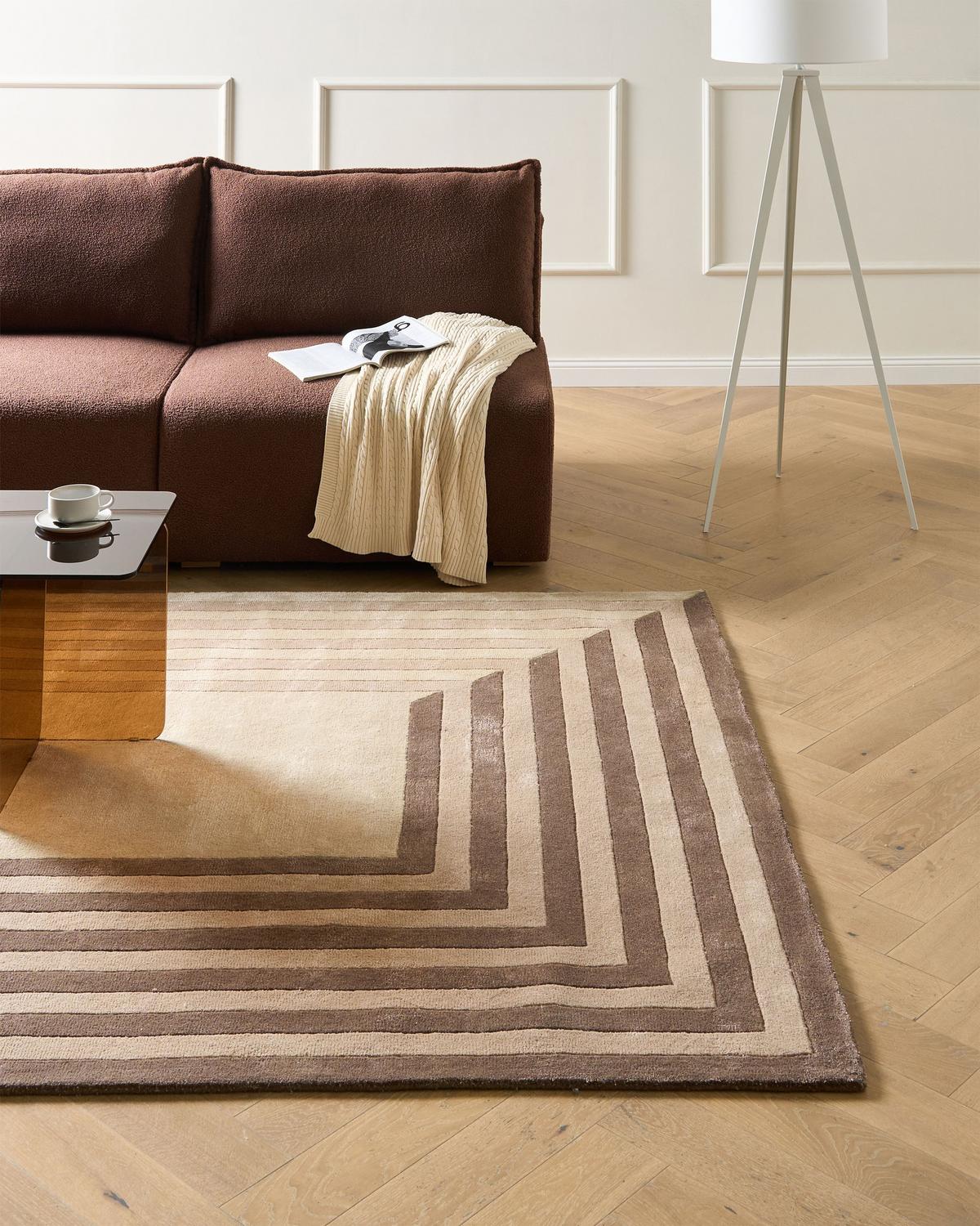 TEPPICH Beige 200/300 cm Viskose Sarai - Beige, Textil (200/300cm) - Beliani