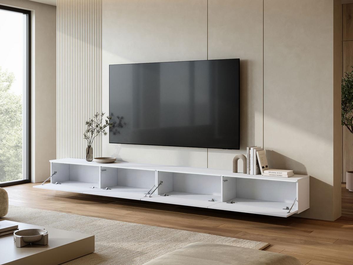 TV-LOWBOARD D300 mit weißer LED Beleuchtung - Silberfarben/Graphitfarben, Holzwerkstoff/Kunststoff (300/30/33cm) - MIRJAN24