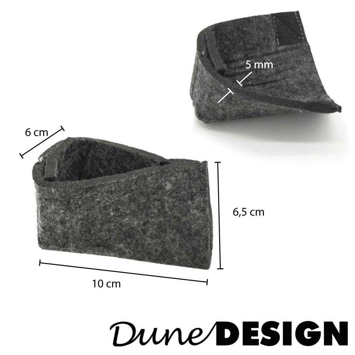 FILZ-BODENSCHONER für Bierzeltgarnitur, 12er Set Grau - Grau, Kunststoff (6.5/10cm) - Dunedesign