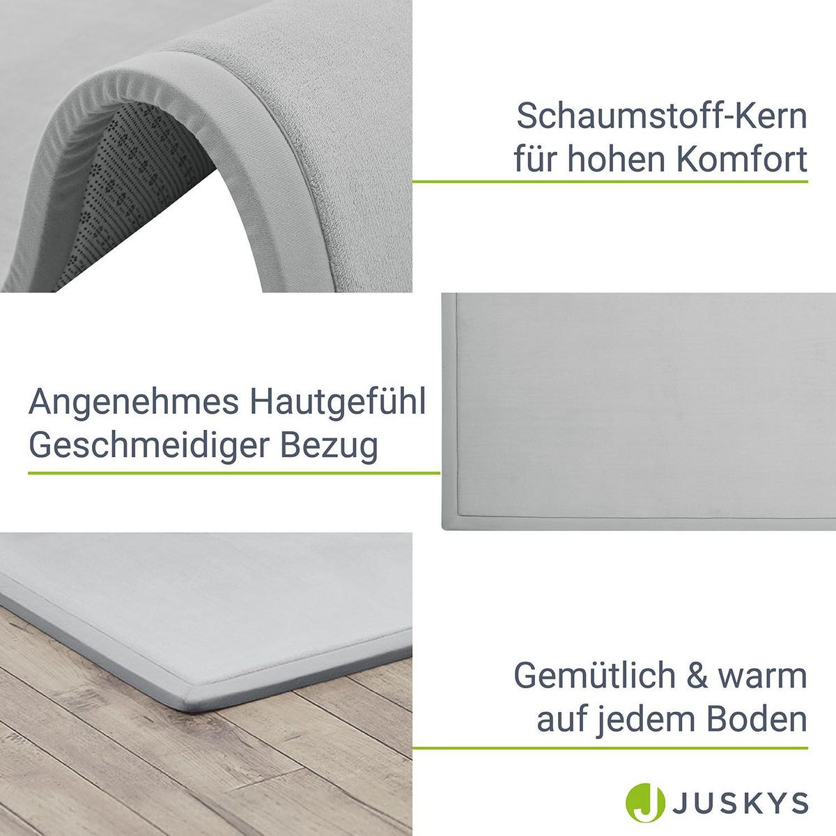 SPIELMATTE Maila grau 220 x 180 cm - Grau, Textil (180/2/220cm) - Juskys