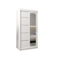 SCHWEBETÜRENSCHRANK 200/100/62 2-türig - Silberfarben/Weiß, Holz/Kunststoff (100/200/62cm) - MÖBEL KRYSPOL