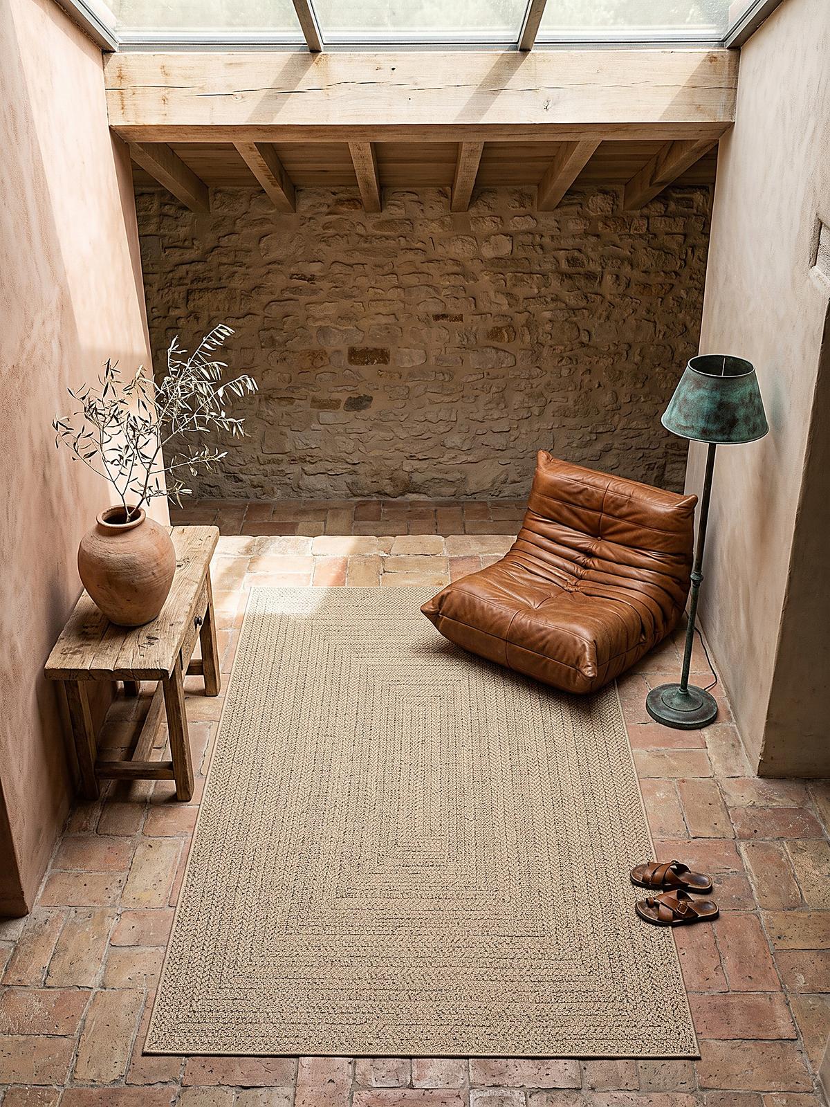 TEPPICHLÄUFER Bordüre CORDEV Polypropylen Natur 60 x 90 cm - Beige, Textil (60/90cm) - KADIMA DESIGN