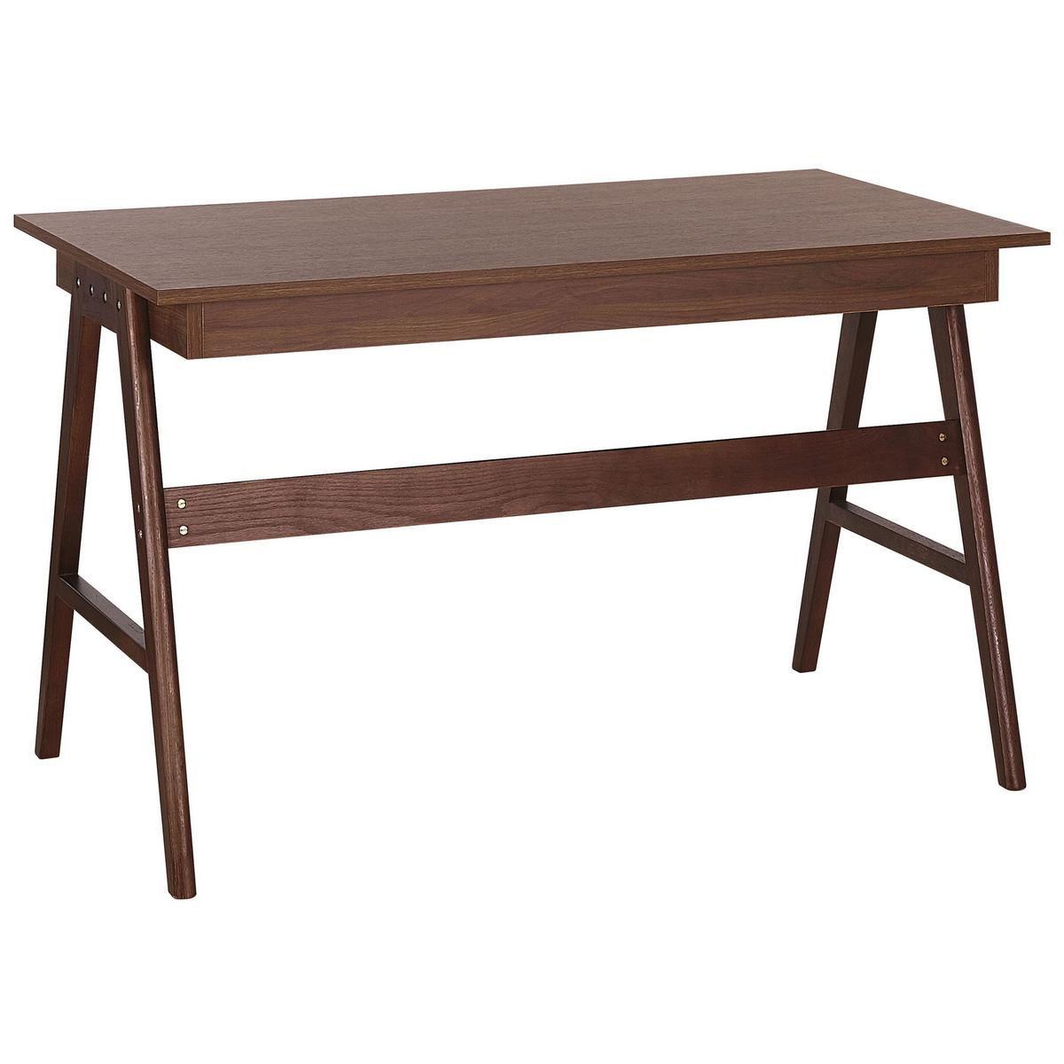 SCHREIBTISCH dunklerHolzfarbton 120/70/75 cm Sheslay - Dunkelgrau, Holzwerkstoff (70/120/75cm) - Beliani