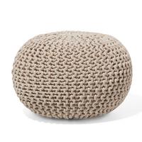 POUF Conrad 40/40/25 cm - Beige, Naturmaterialen/Textil (40/25/40cm) - Beliani