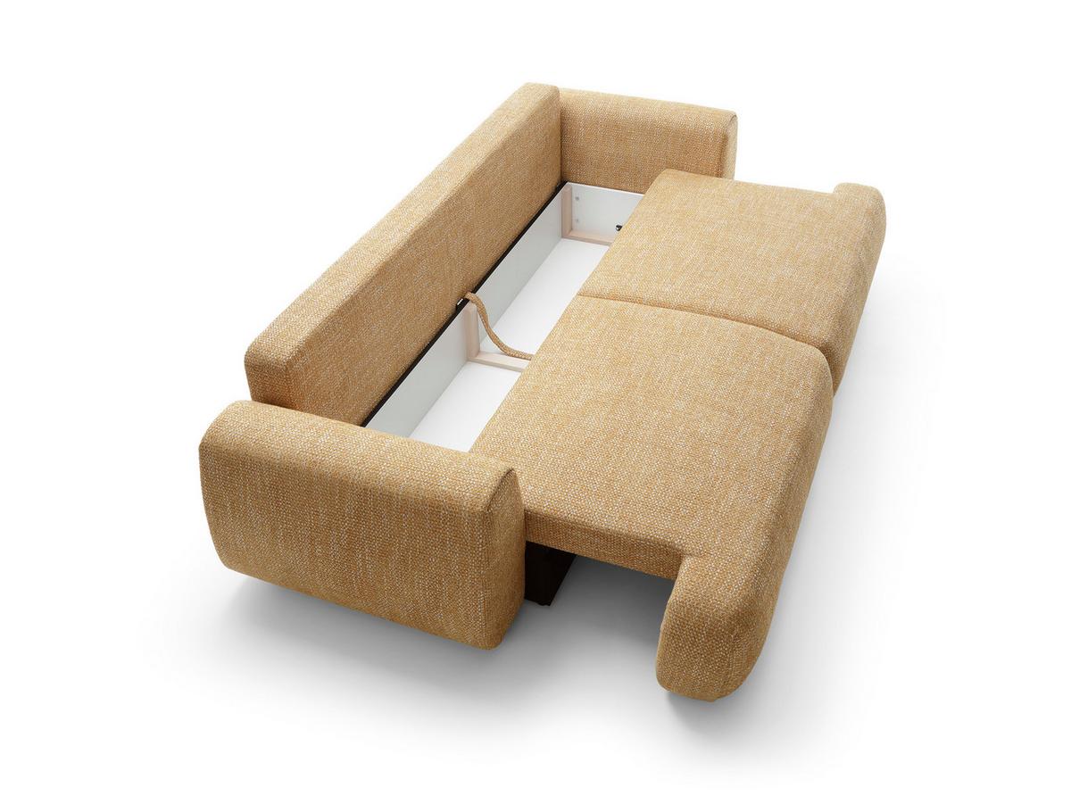 BETTSOFA ZEST Gelb Chenille-Stoff mit Schlaffunktion - Gelb, Textil (106/81/260cm) - MASSENO