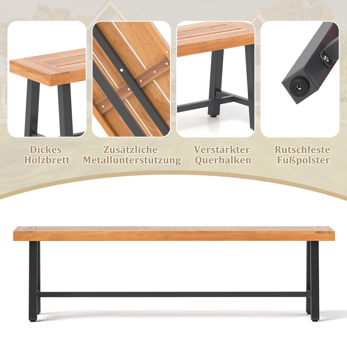 BIERGARTENBANK Natur - Naturfarben, Holz (160/45/32cm) - COSTWAY