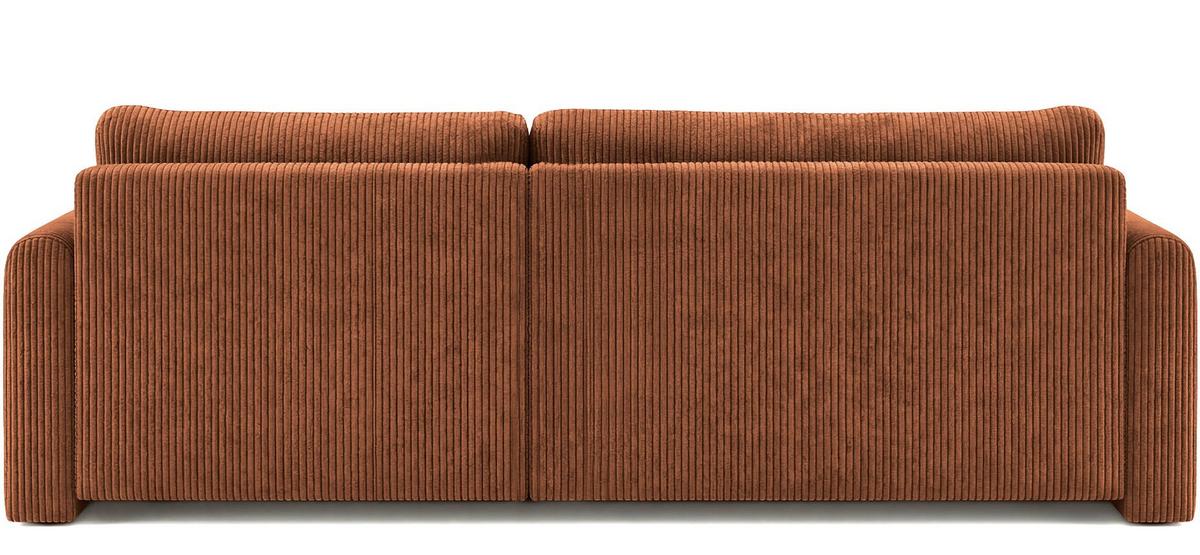 ECKSOFA Cora mit Schlaffunktion & Stauraum, Universell Rechts/Links, Orange Kupfer Cord Chenille 250/82/160 cm - Schwarz/Orange, Kunststoff/Textil (250/160cm) - WFL GROUP