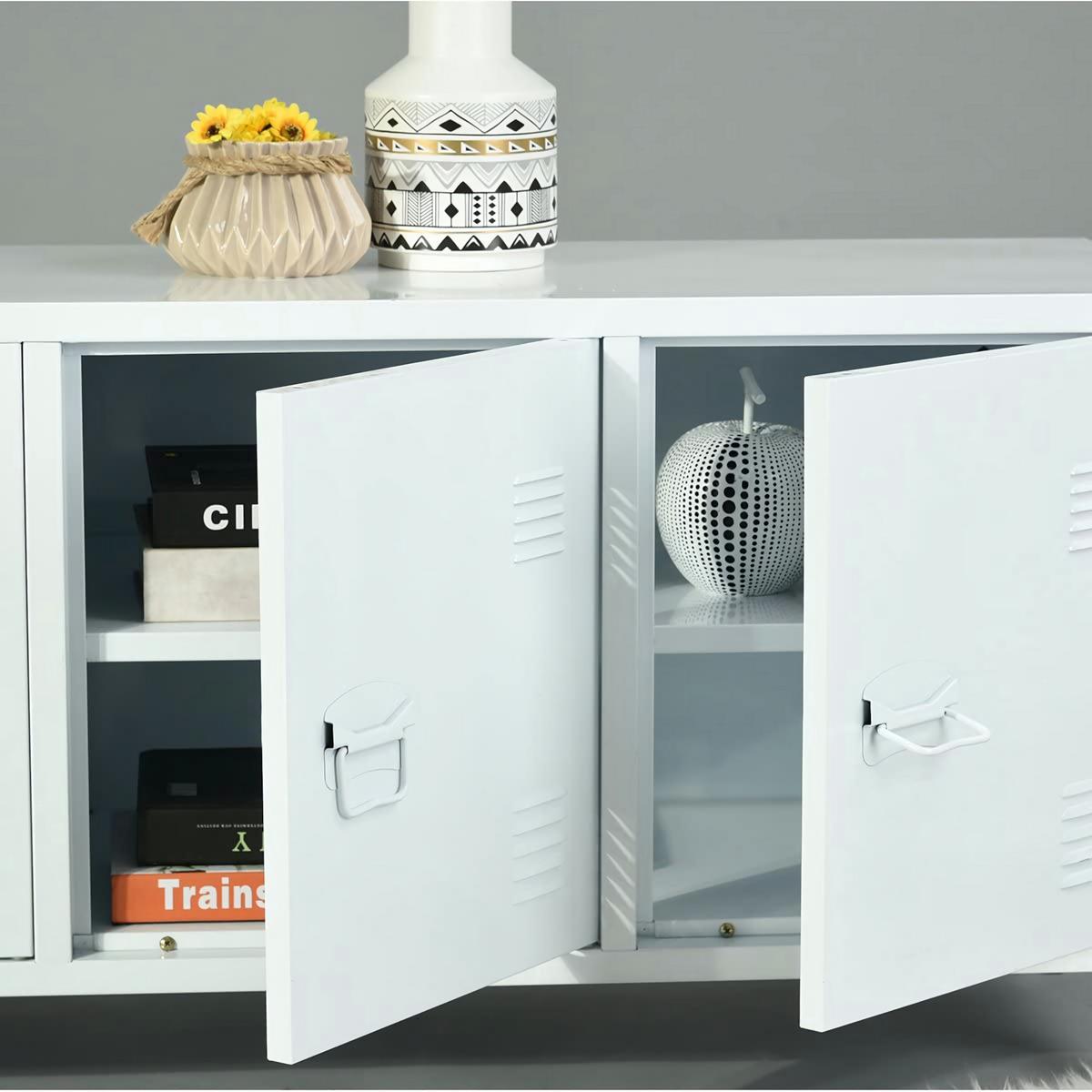 SIDEBOARD Kotka - Weiß, Metall (113/58/40cm) - [en.casa]