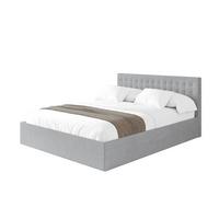 POLSTERBETT mit Bettkasten und Lattenrost, Bett mit Matratze H3/H4 - PARI 160x200 Grau - Alufarben, Holzwerkstoff/Textil (160/200cm) - ALTDECOR